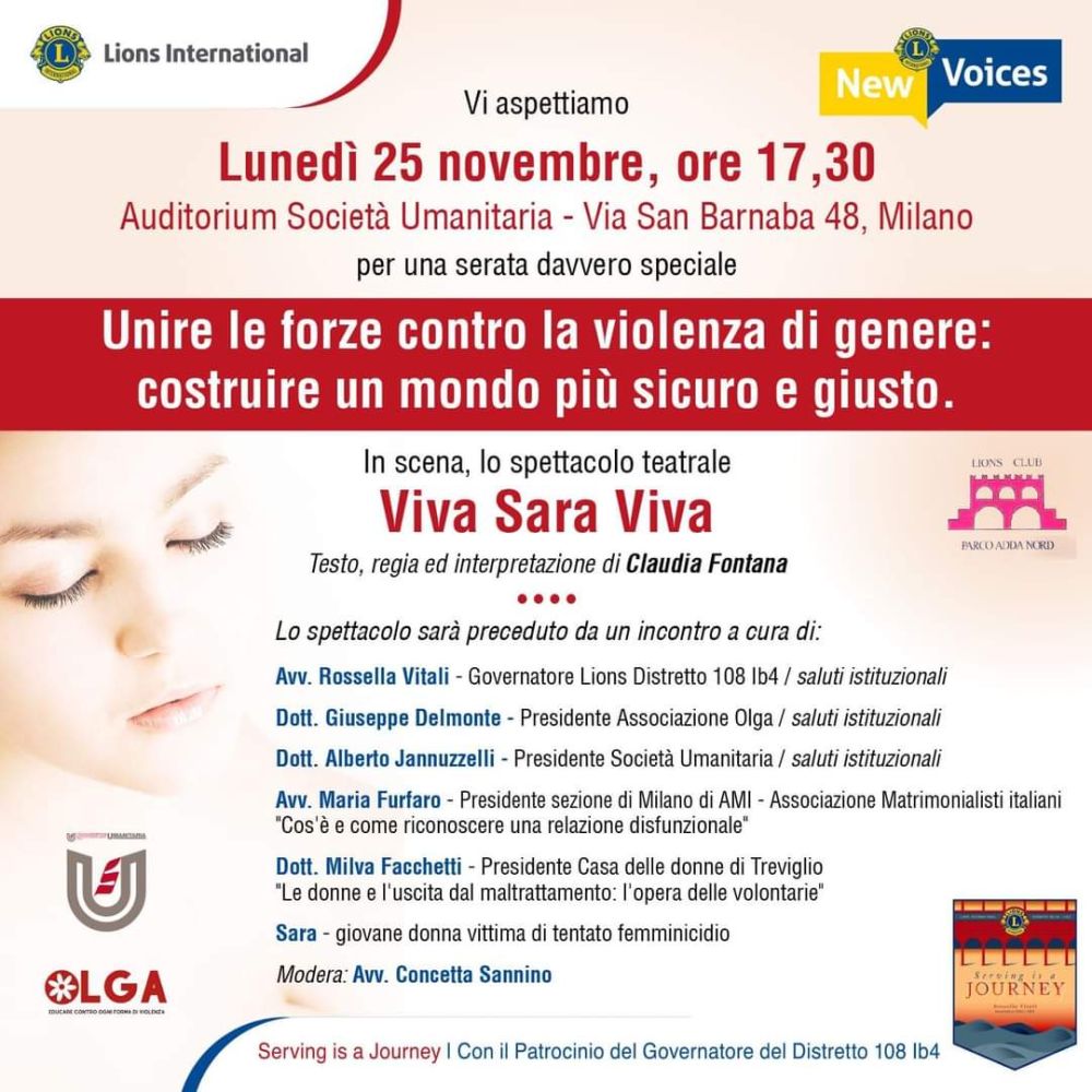 Unire le forze contro la violenza di genere: Costruire un mondo più sicuro e giusto @ Auditorium Società Umanitaria